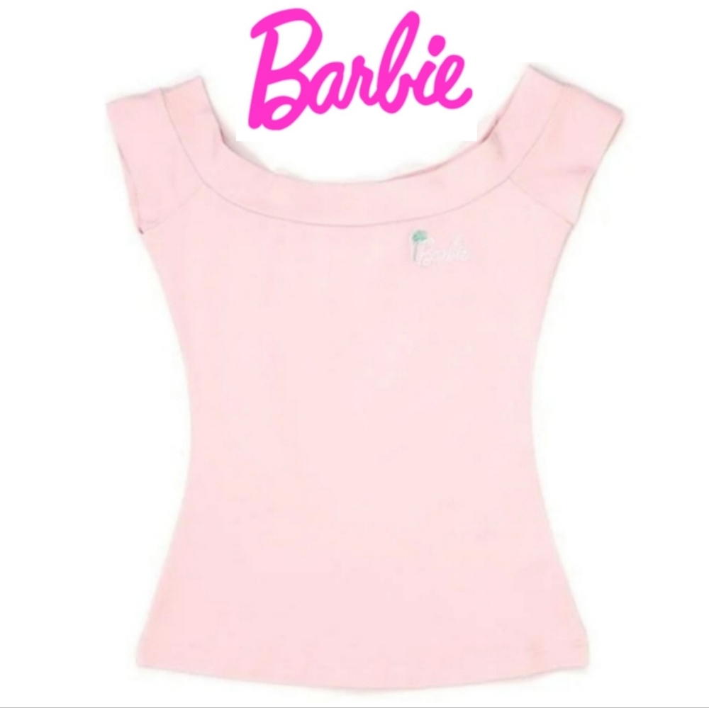Barbie X Stitch Shoppe  Palm Tree Embroidered Logo "Dizzy" Fashion Top